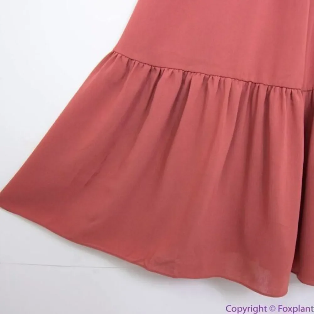 NEW Madewell Ruched Keyhole Tiered Midi Dress,‎ Vintage Quartz, 12